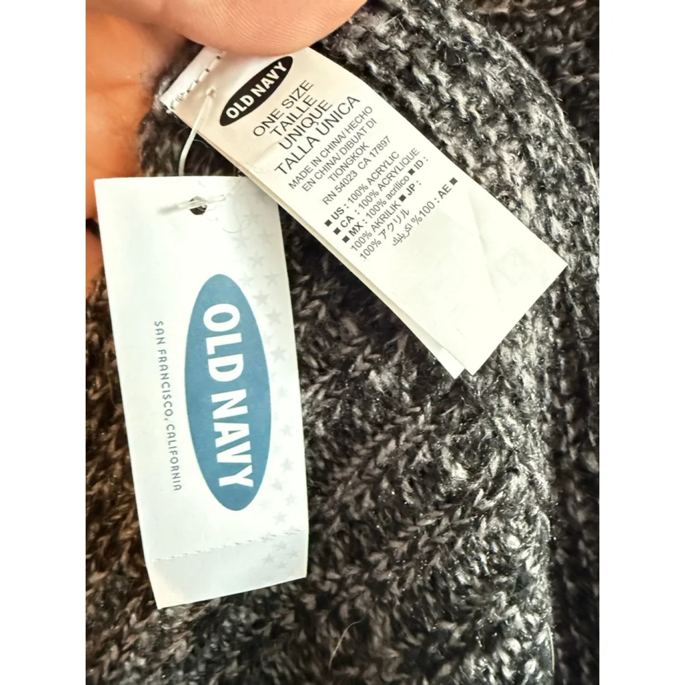 NWT Men's Old Navy Knit Scarf Dark Grey charcoal